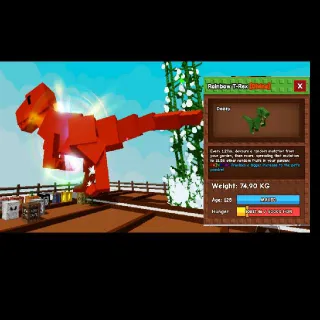 RAINBOW T-REX 74KG- GROW A GARDEN