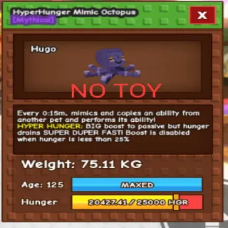 HYPER HUNGER MIMIC 15SEC -GROW A GARDEN