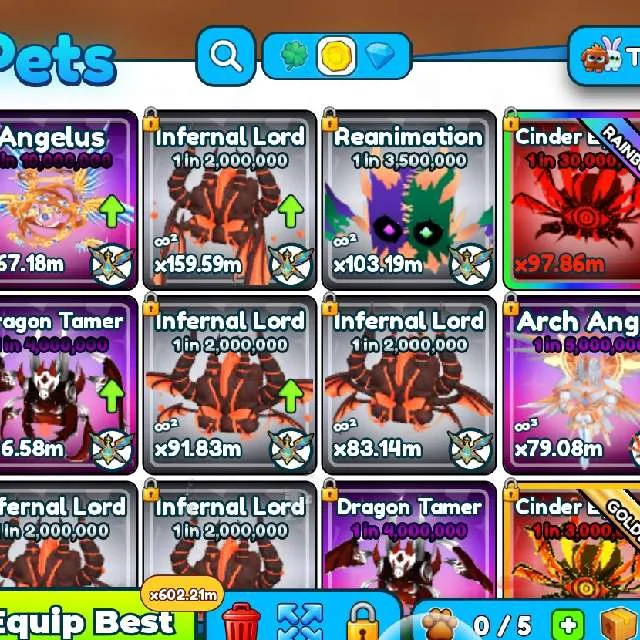 30x SECRET PET + 10x (100M TAP POWER EACH GODLY PET) TAP SIMULATOR ...