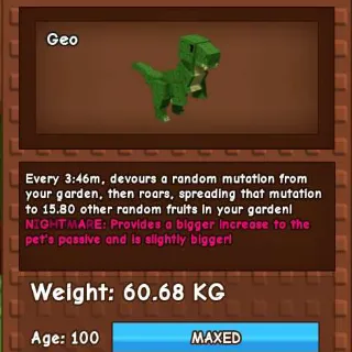 NIGHTMARE TREX 60KG - GROW A GARDEN