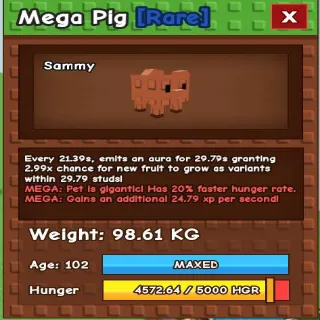 GODLY PIG 95KG - GROW A GARDEN