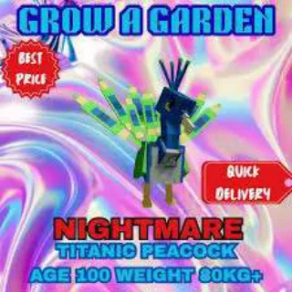 3X TITANIC PEACOCK 80KG+ - GROW A GARDEN