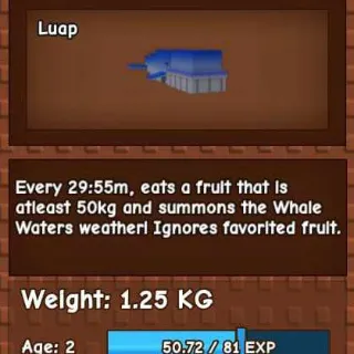 BLUE WHALE 60KG - GROW A GARDEN