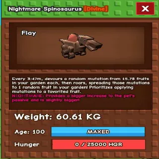 NIGHTMARE SPINO 60KG - GROW A GARDEN