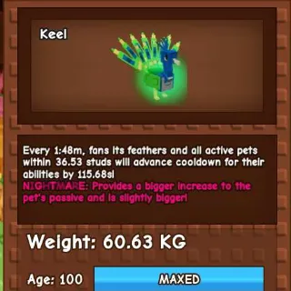 2X NIGHTMARE PEACOCK 60KG - GROW A GARDEN