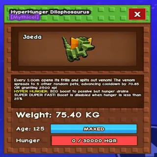 HYPER HUNGER DILO 75KG - GROW A GARDEN