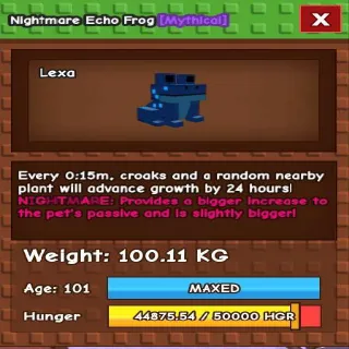 COLLOSAL ECHO FROG 100KG - GROW A GARDEN