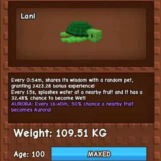 COLLOSAL AURORA SEA TURTLE 109KG - GROW A GARDEN