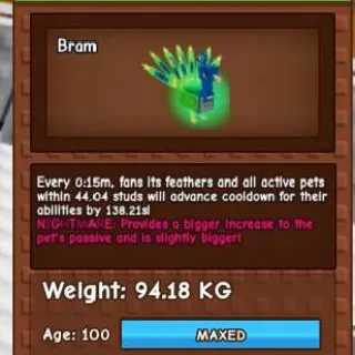 GODLY PEACOCK 90KG - GROW A GARDEN