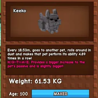 NIGHTMARE CHINCHILLA 60KG - GROW A GARDEN