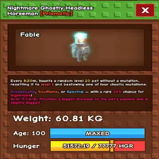 NIGHTMARE GHOSTLY HH 60KG - GROW A GARDEN