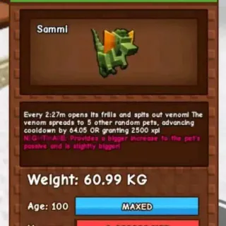 NIGHTMARE DILO 60KG - GROW A GARDEN