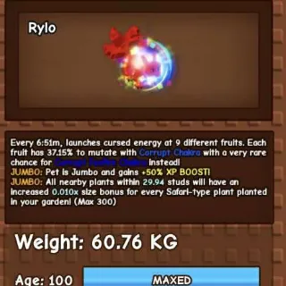 RAINBOW HATCH CORRUPTED KITSUNE 60KG - GROW A GARDEN