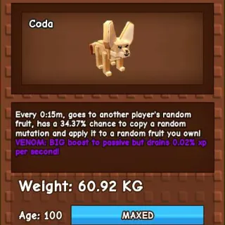 VENOM FENNEC 60KG - GROW A GARDEN