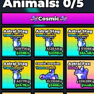 5x ASTRAL STAG X COSMIC SCORPION (TRANSCENDENT)       JUMP TO STEAL AN EGG         (REQUIRED REACH COSMIC AREA)