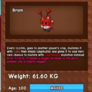 NIGHTMARE RED ROSE FOX 60KG - GROW A GARDEN