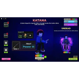 Hunty Zombie | Mythic Katana (Trait power 3) + Guitar + Undead | Account | Instant Delivery |