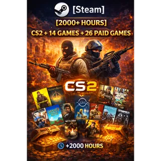 ⭕[Steam][2000+ Hours] CS2 + 14 Games + 26 Paid Games | Hours Ready For Faceit | All Details Changeable