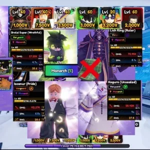 Anime Vanguards 5Monarch(Meta) Lich King Vanguard)Monarch /Brolzi Super (Vanguard)Monarch /IscanurVanguard)Monarch…