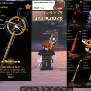✅Fisch🐠| Level 1075💰34,249,352 C$ [Astralhook Rod] Storming ...