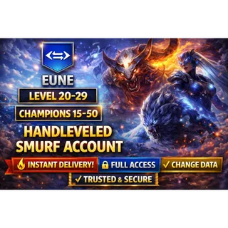 ⭕⥏ EUNE ⥑ Level 20-29 | Champions 15-50 | Handleveled Smurf Account | Full Access | Change Data | Instant Delivery |