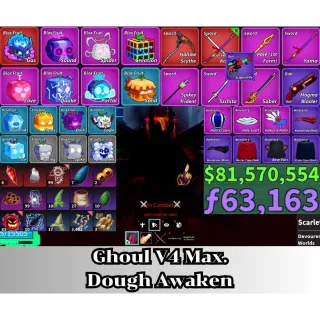 Blox Fruit | Level 2800 Max. | Ghoul V4 Tier Max. | Sanguine art+Godhuman+CDK | Unverified Account