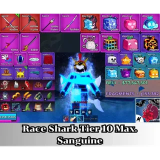 ✅  Blox Fruit | Level 2800 Max. | Shark V4 Tier Max. | Sanguine art+Godhuman+CDK | Unverified Account 