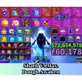  Blox Fruit | Level 2800 Max. | Shark V4 Tier Max. | Sanguine art+Godhuman+CDK | Unverified Account