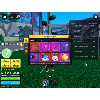 Level 2800+Godhuman+ Spirit Gravity Venom Inven|Unverified Account|Auto Delivery|Blox Fruits