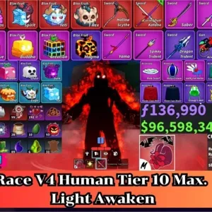 ✅Blox Fruit | Level 2800 Max. | Human V4 Tier Max. | Sanguine art+Godhuman+CDK | Unverified Account