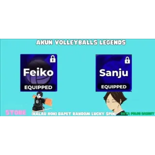 Feiko (Style) + Sanju (Style) |LVL 15+|DATA POLOS +13 | INSTANT DELIVERY | NO SCRIPT | - Volleyball Legends