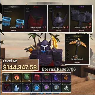 The Forge Account | Lvl.62 | $144k | Starite Arcane Pickaxe |