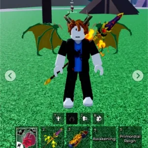 Race Draco V4 Full Gear + CDK + Sanguine Art + LV2800 + Mirror,Valkyrie Helm + High Frag + Random all Fruits