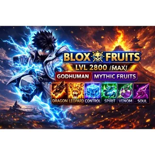 ⭕Blox Fruits Account | LvL 2800 MAX | Godhuman | Mythic Fruits | Full Access