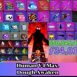 ✅Blox Fruit | Level 2800 Max. | Human V4 Tier Max. | Godhuman+CDK | Unverified Account