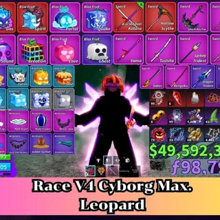 Blox Fruit | Level 2800 Max. | Cyborg V4 Tier Max. | Sanguine art+Godhuman+CDK+Shark Anchor | Unverified Account