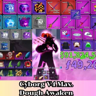 ✅Blox Fruit | Level 2800 Max. | Cyborg V4 Tier Max. | Sanguine art+Godhuman+CDK | Unverified Account