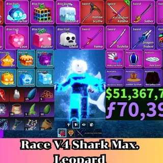 Blox Fruit | Level 2800 Max. | Shark V4 Tier Max. | Sanguine art+Godhuman+CDK | Unverified Account