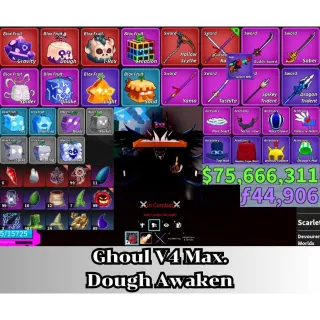  Blox Fruit | Level 2800 Max. | Ghoul V4 Tier Max. | Sanguine art+Godhuman+CDK | Unverified Account