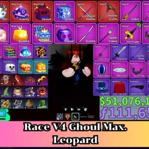 Blox Fruit | Level 2800 Max. | Ghoul V4 Tier Max. | Godhuman+CDK+Shark Anchor | Unverified Account