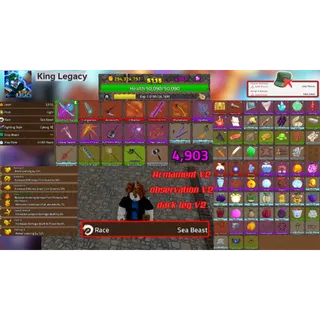 ⭕King Legacy K04 | Level 5000+ |🔴GEM 4000+ |🔓Clean • Unverified •