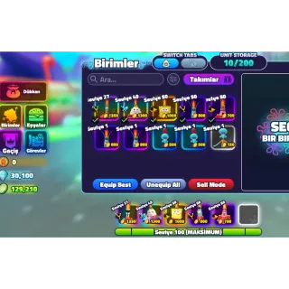 best Account SpongeBob Tower Defense - super beginner accounts - MAX Level - Cheapest - All items and gems in the picture 