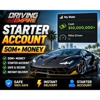 ⭕Driving Empire 50M+ Money Account | Clean Starter | Cheap & Fast