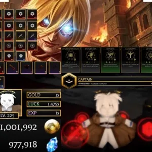 ✅Attack on Titan Revolution |🎖️Prestige 5 | LV.225 |💎977k+ | Unverified Account