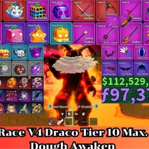 ✅Blox Fruit 🐲Draco V4 Full Tier Max.🔥Sanguine art+Shark Anchor+Dragon Heart+Dragon Strom Lv:2800 Max. | Unverified Account |