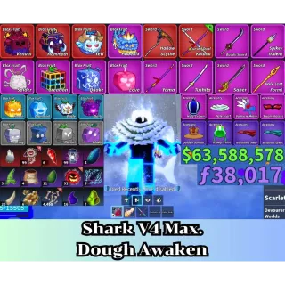 Blox Fruit | Level 2800 Max. | Shark V4 Tier Max. | Sanguine art+Godhuman+CDK | Unverified Account