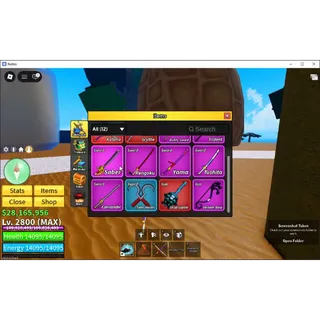 ⭕Blox Fruit|Lv 2800| Angel V4| 3 Myth WP (Hallow Scythe+Dual Katana+Skull) + 3 Epic Fruits |Take Email |