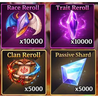 ⭕x5000 CLAN REROLL | x5000 PASSIVE SHARDS | x10,000 TRAIT REROLL | x10,000 RACE REROLL | SAILOR PIECE |