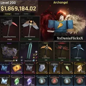The Forge Account | Archangel | Lvl.200 Max | Heavenitr Pickaxe / Dragon Head Pickaxe / Aqujade Pickaxe…