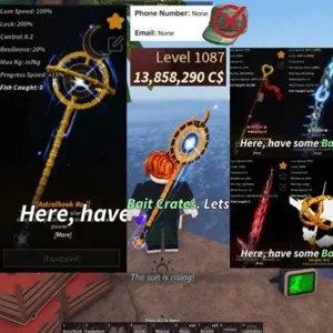 ✅Fisch🐠| Level 1087💰13,858,290 C$ [Astralhook Rod]  Storming  [Great Rod of Oscar] Clever [Leviathan's Fang Rod] [No-Life Rod]